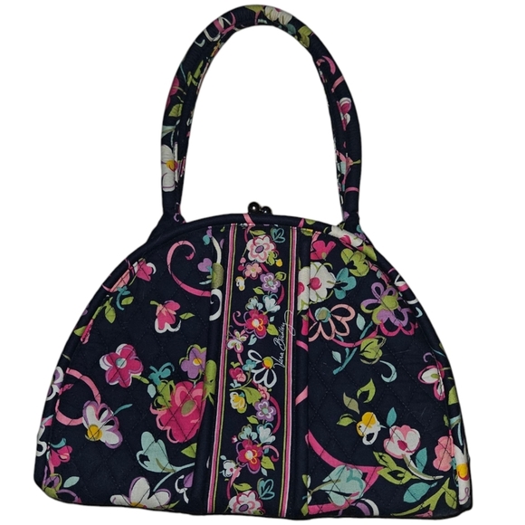 Vera Bradley Retired Collection Quilted Kiss Lock Picnic Style Shoulder Purse